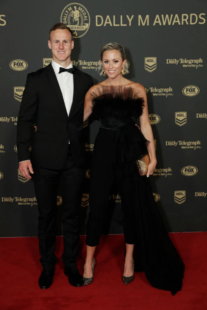 Daly Cherry Evans and Vessa Rockliff at the 2019 Dally M Awards