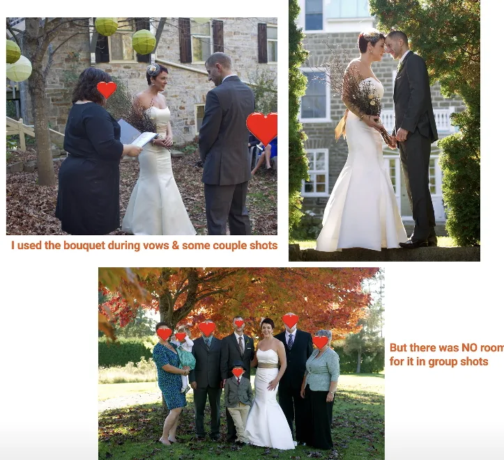 The bride with her bouquet of