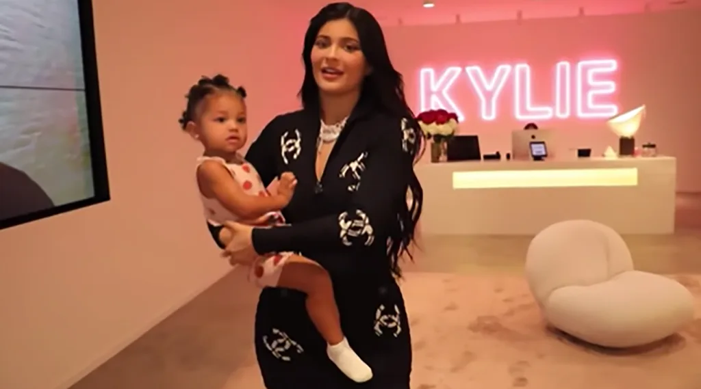 Kylie and Stormi at Kylie Cosmetics office