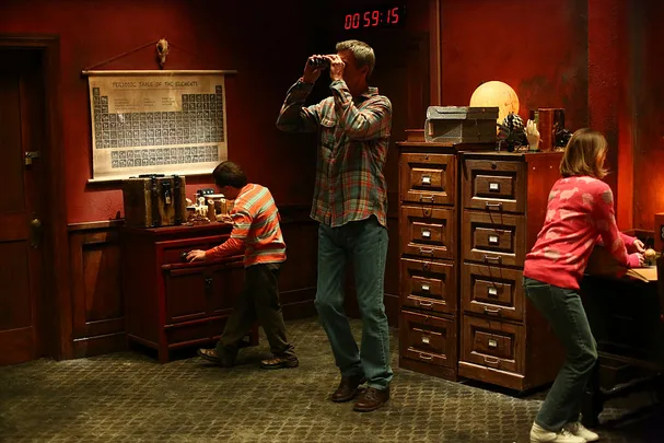 ABC's TV show, 'The Middle', showing characters escaping from an Escape Room