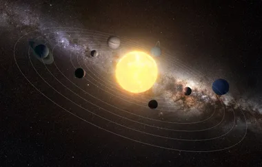 An illustration of the solar system