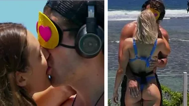Love Island stars have steamy snogging competition