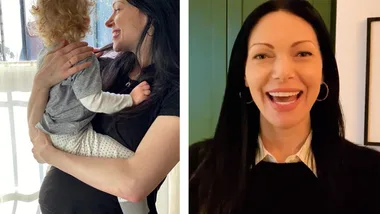 Laura Prepon tries to hide baby bump day before announcement