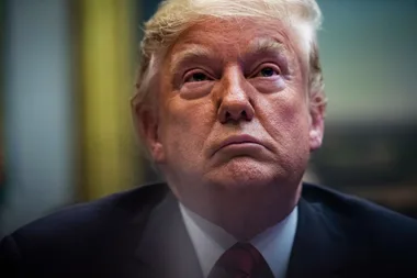 A close up portrait of President Donald Trump