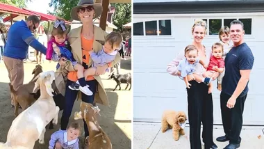 Meghan King Edmonds and her kids panic as goat jumps on them