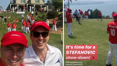 Karl & Peter Stefanovic reunite for charity cricket at PM’s house