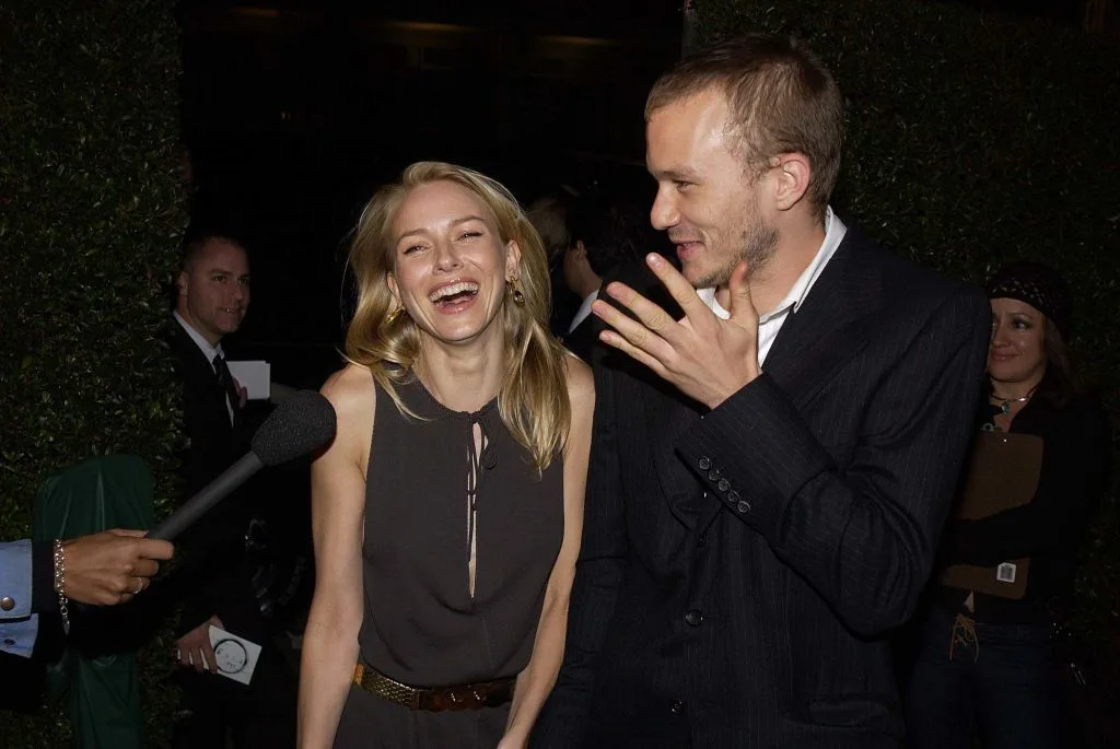 Naomi Watts and Heath Ledger pictured during the premiere of 'The Ring' party