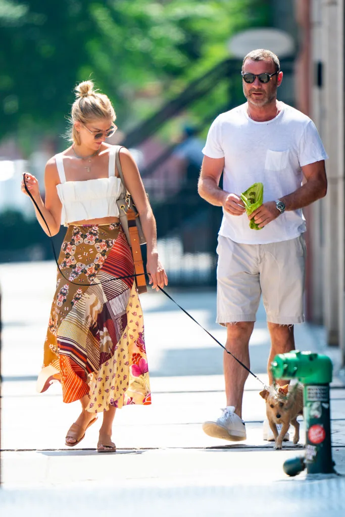Taylor Neisen and Liev Schreiber spotted walking her dog in NoHo