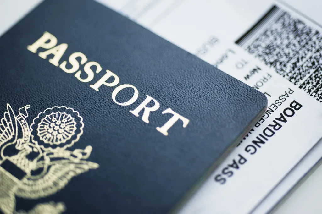 A passport and boarding pass