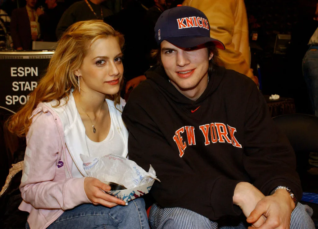 Brittany Murphy and Ashton Kutcher at the 2003 NBA All-Star Game