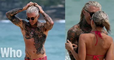Ciarran Stott plants a kiss on new girlfriend
