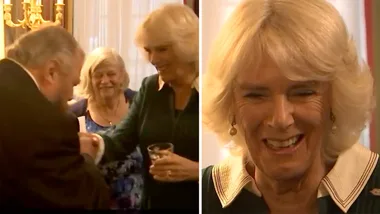 Brian Blessed flirts with Duchess Camilla leaving her red-faced