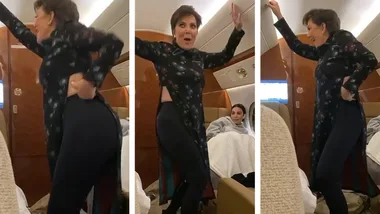 Drunk Kris Jenner lets loose onboard private jet