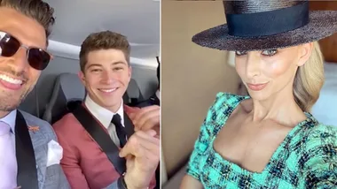 Tim Robards attends Melbourne Cup without wife Anna Heinrich