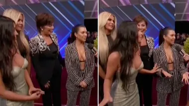 Kim Kardashian cuts off Kourtney in VERY awkward interview