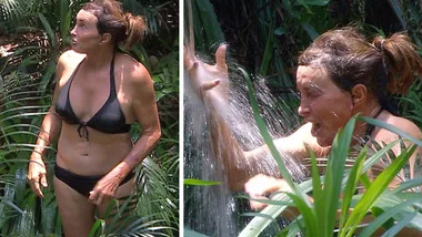 Caitlyn Jenner strips down to black bikini to try out jungle shower
