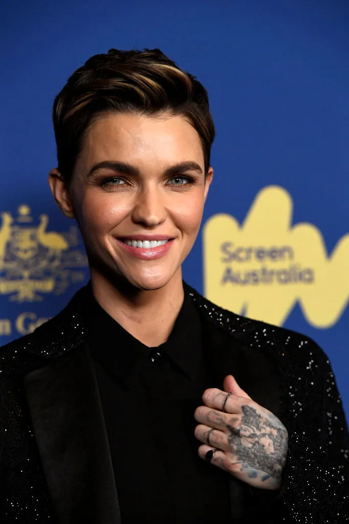 A close up of Ruby Rose at the 2019 Australians In Film Awards