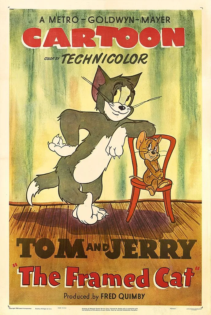 A coloured Tom & Jerry poster from 1950