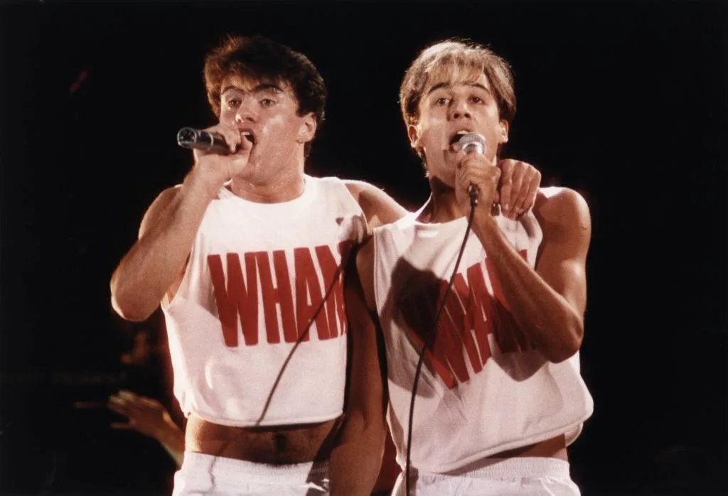George Michael & Andrew Ridgely of WHAM! Performing on stage