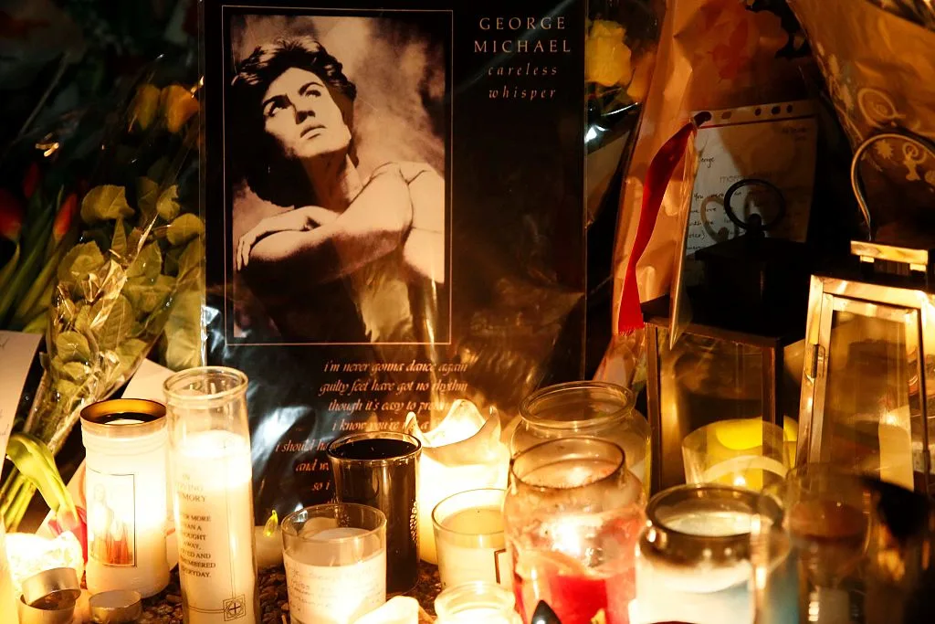 A shrine setup to singer George Michael