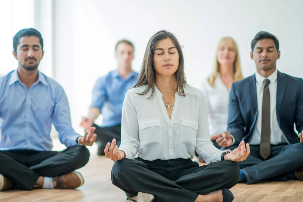A corporate meditation class