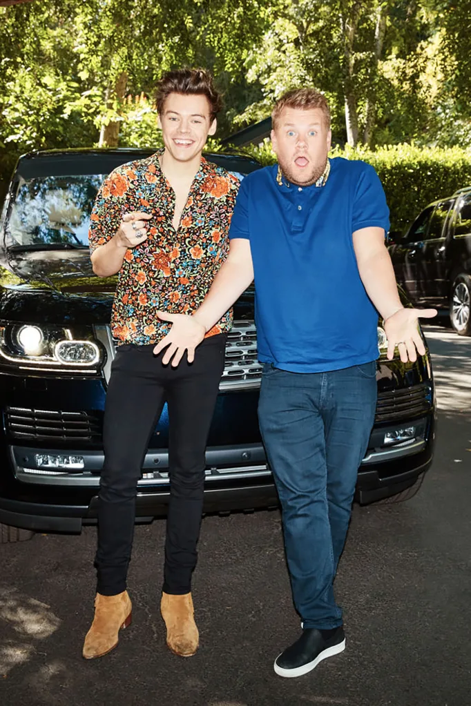 James Corden and Harry Styles
