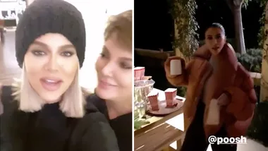 Kim and Khloe hate on candy at Kourtney’s Poosh party