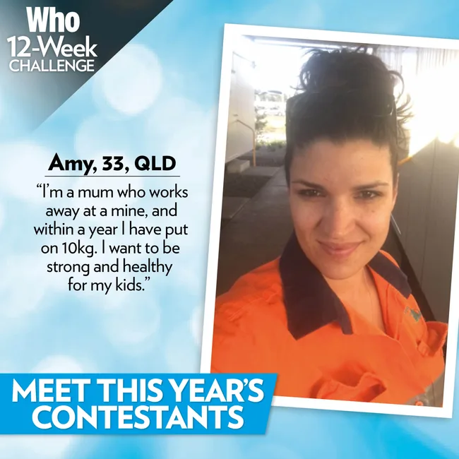 Amy, 33, from QLD, aims to be strong and healthy for her kids in the Who 12-Week Challenge.