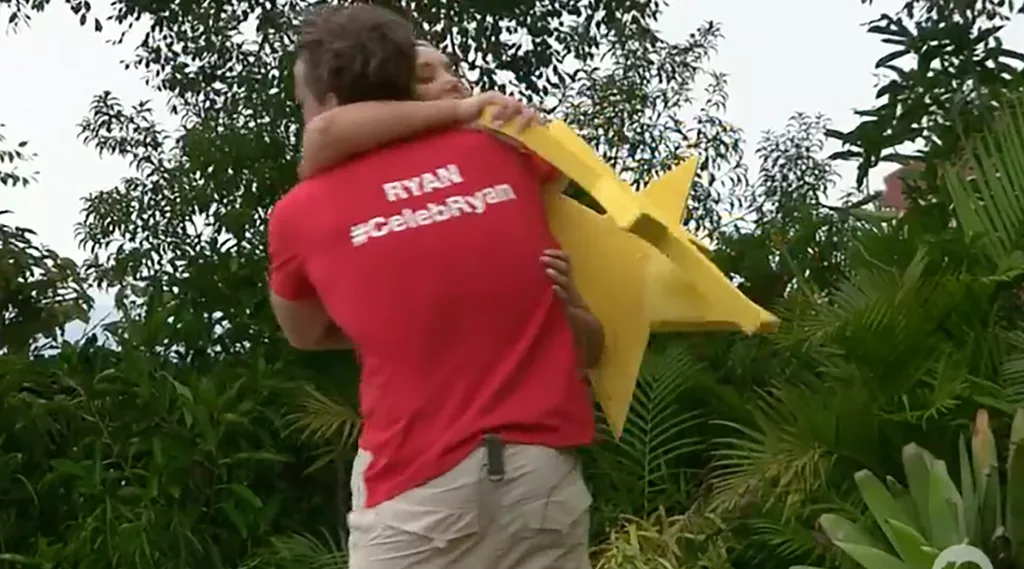 Charlotte Ryan hug I'm A Celeb