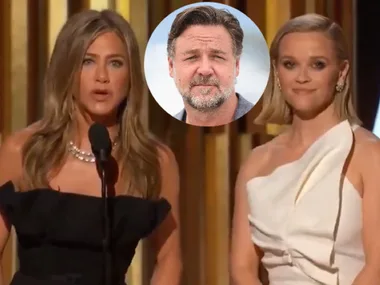 Jennifer Aniston reads Russell Crowe’s speech about Aus bushfires at Golden Globes 2020