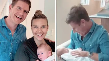 Sam Mac meets Edwina Bartholomew’s baby for the first time