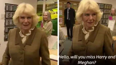 Camilla caught off guard when asked about Meghan and Harry