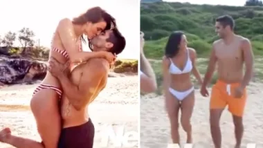 Jessica Dover and Jared Petrenko get intimate on the beach