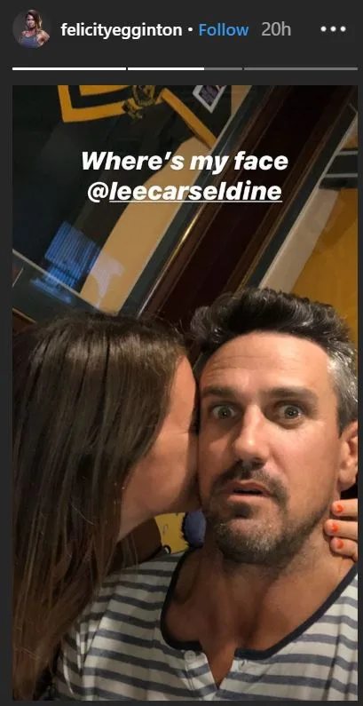 Lee Carseldine and Felicity Egginton getting cosy watching Survivor