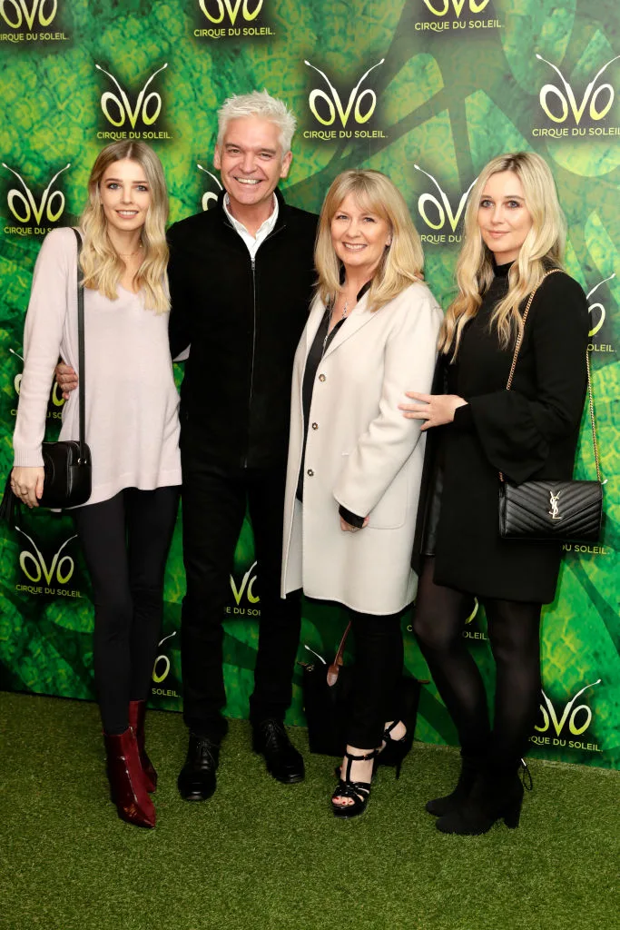 Phillip Schofield with his wife Stephanie and daughters Molly (L) and Ruby (R) in London, in 2018