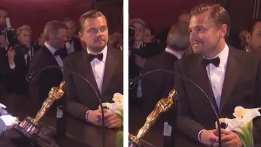 Leonardo DiCaprio’s priceless reaction after first Oscars win