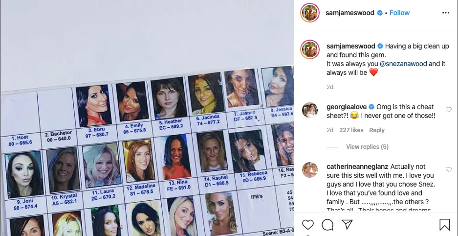 Although his caption was no doubt intended to be a romantic gesture toward his wife and the mother of his two daughters, Willow and Charlie and stepdaughter Eve, some of Sam’s followers took exception.