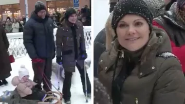 Crown Princess Victoria and husband with daughter Estelle