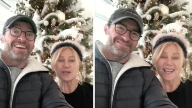 Hugh Jackman and wife of 23 years Deborra pray for Australia