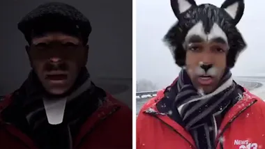 Reporter accidentally goes live on TV with Facebook filters