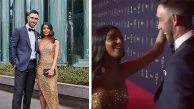 Glenn Maxwell and Vini Raman all loved up at cricket awards
