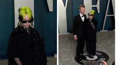 Billie Eilish joins brother Finneas at Vanity Fair’s Oscar bash