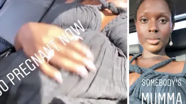 Jodie Turner-Smith cradles her baby bump