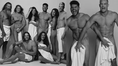 2020 Survivor contestants come together for the towel challenge