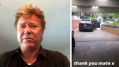 Richard Wilkins neighbour delivers food care package during isolation