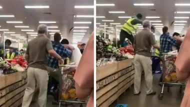 Panic buyers have a screaming match in vegetable aisle