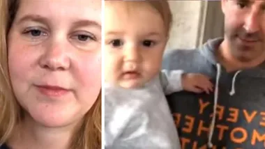 Amy Schumer shows off her baby boy on Instagram live