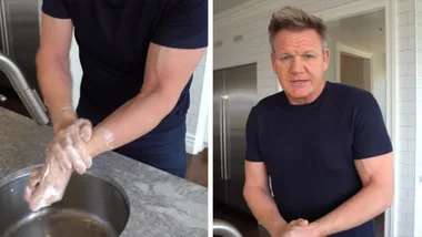 Gordon Ramsay demonstrates how to wash your hands while in self-isolation