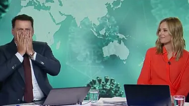 Karl Stefanovic and Allison in tears while reporting on COVID-19