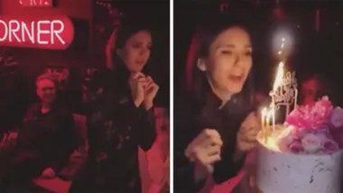 Nina Dobrev’s birthday cake catches on fire
